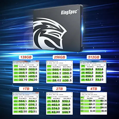 KingSpec SATA III 1TB SSD 6Gbs 2.5 SATA SSD with 3D NAND Flash KingSpec