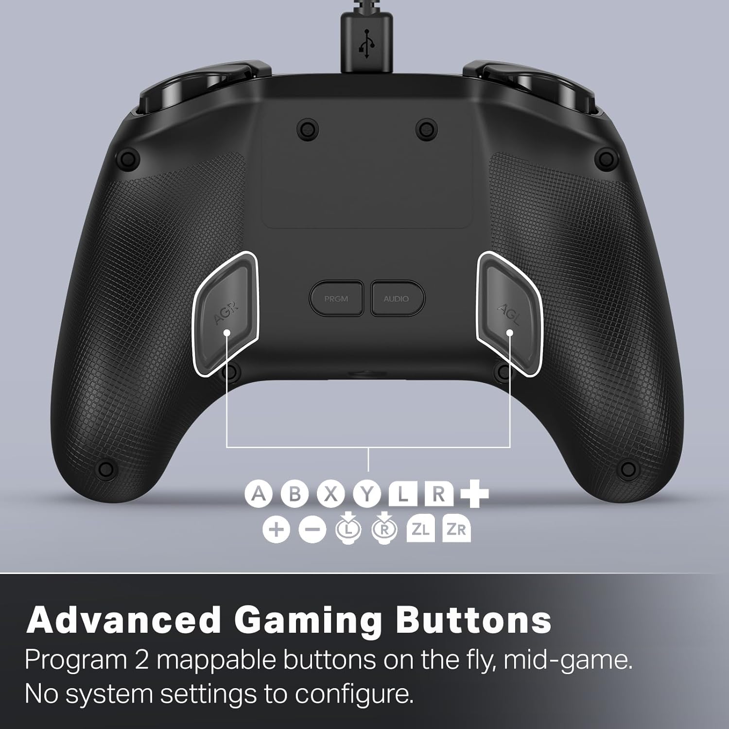 Advanced Gaming Buttons on PowerA Advantage Wired Controller for Nintendo Switch, program two mappable buttons mid-game.