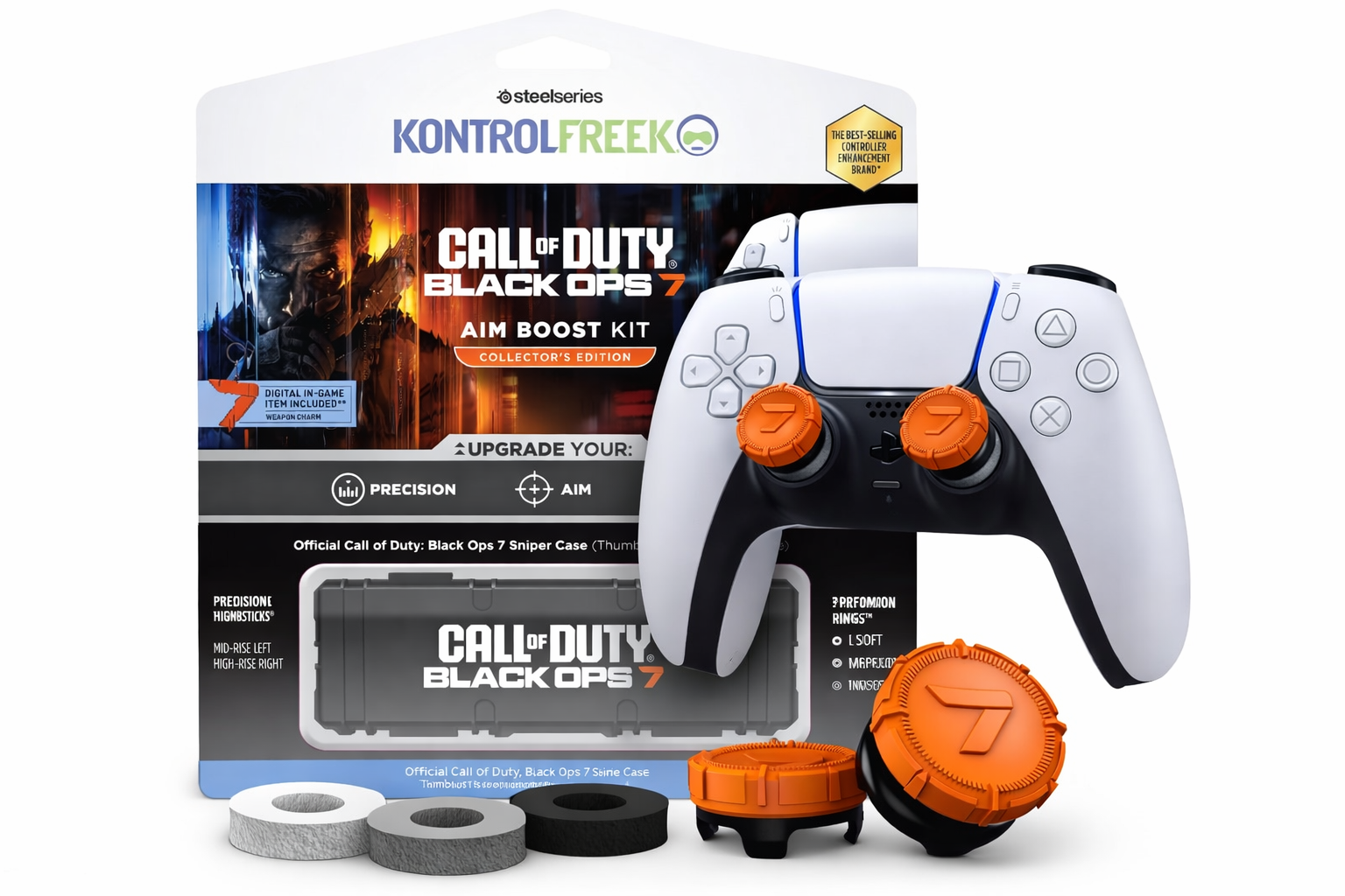 Sony PS5 DualSense Controller + Genuine KontrolFreek Black Ops FPS Kit Bundle MIKES DISCOUNT ELECTRONICS