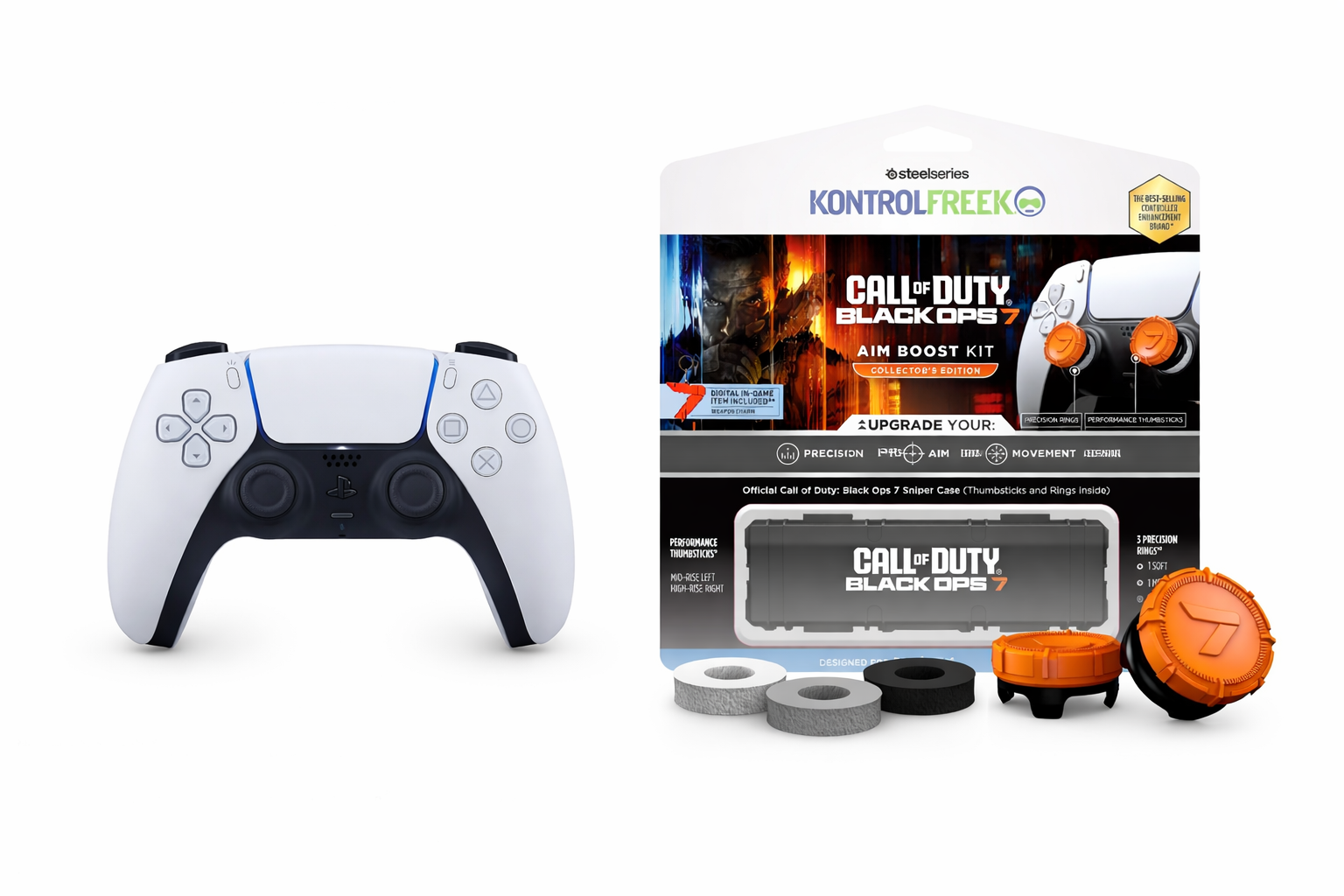 PS5 Pro FPS Bundle – DualSense Controller + Aim Boost Kit