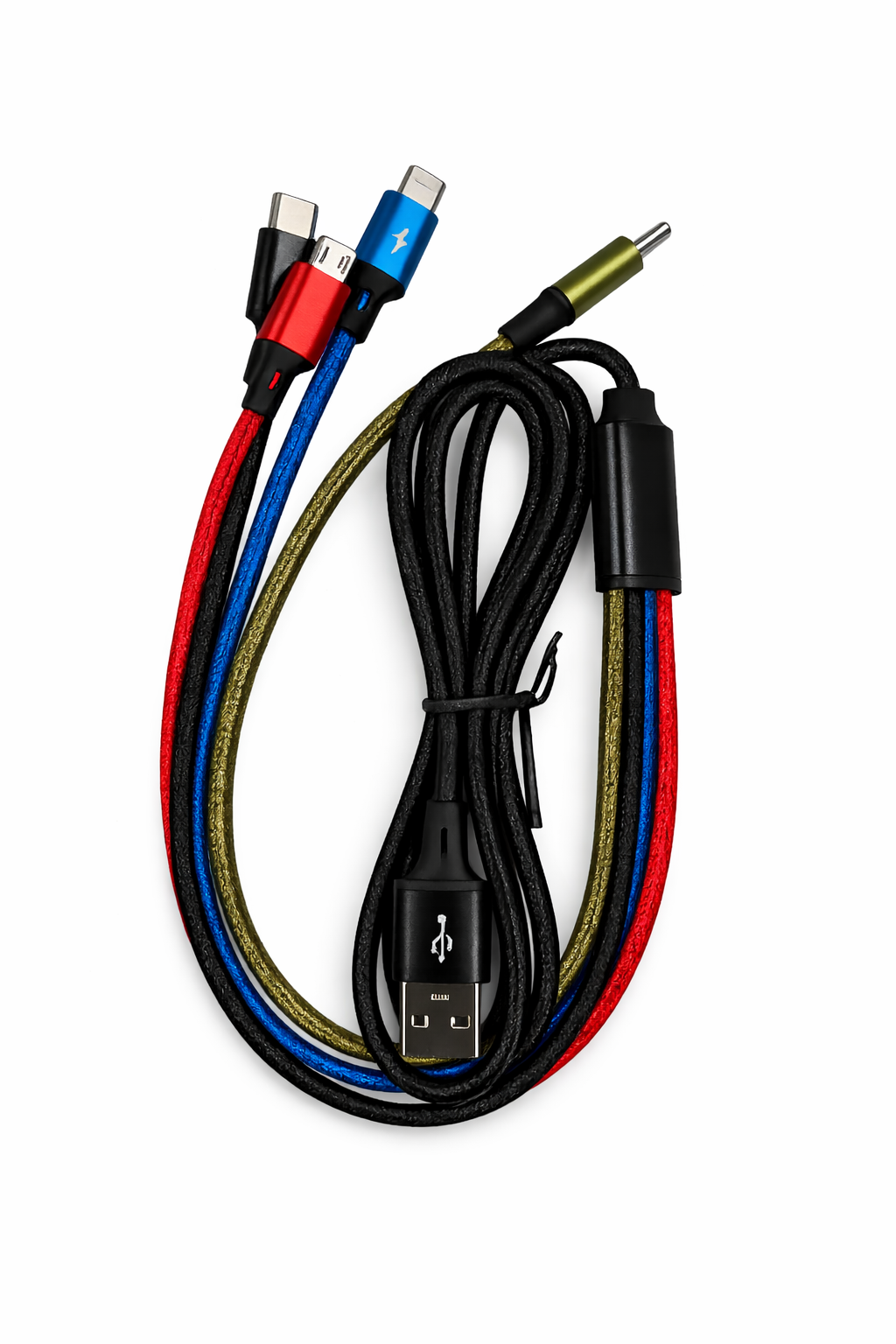 4-in-1 Universal Charging Cable – USB-A Multi Connector (USB-C / 8-Pin / Micro-USB / DC) MIKES DISCOUNT ELECTRONICS