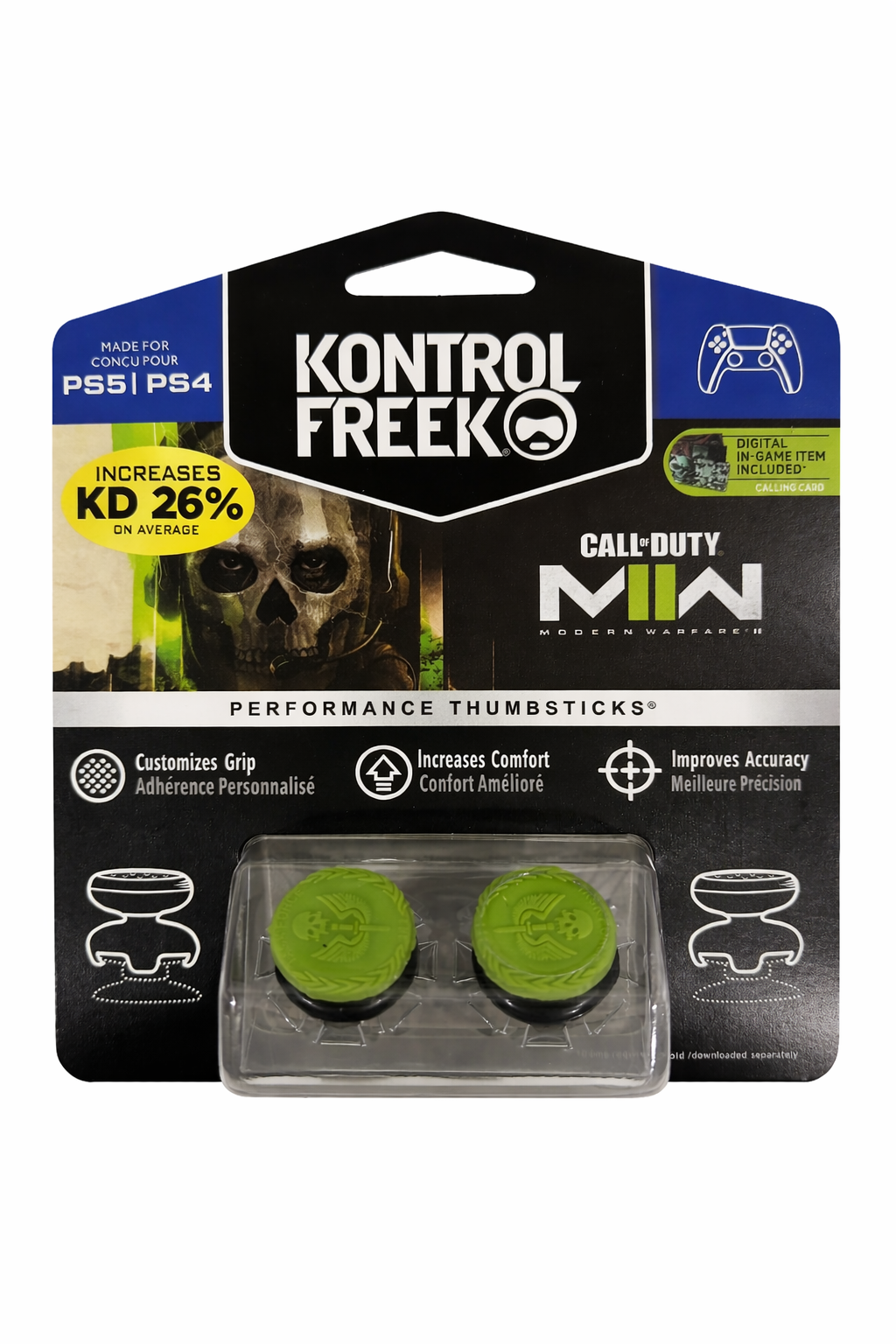 KontrolFreek Call of Duty® MWII Performance Thumbsticks – PS5 & PS4 (Green, High-Rise)