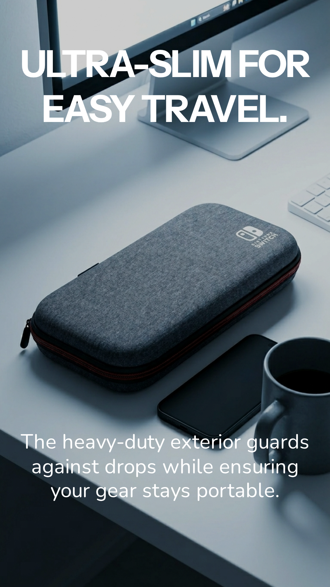 PowerA Slim Case for Nintendo Switch 2 - Dark Heather Grey