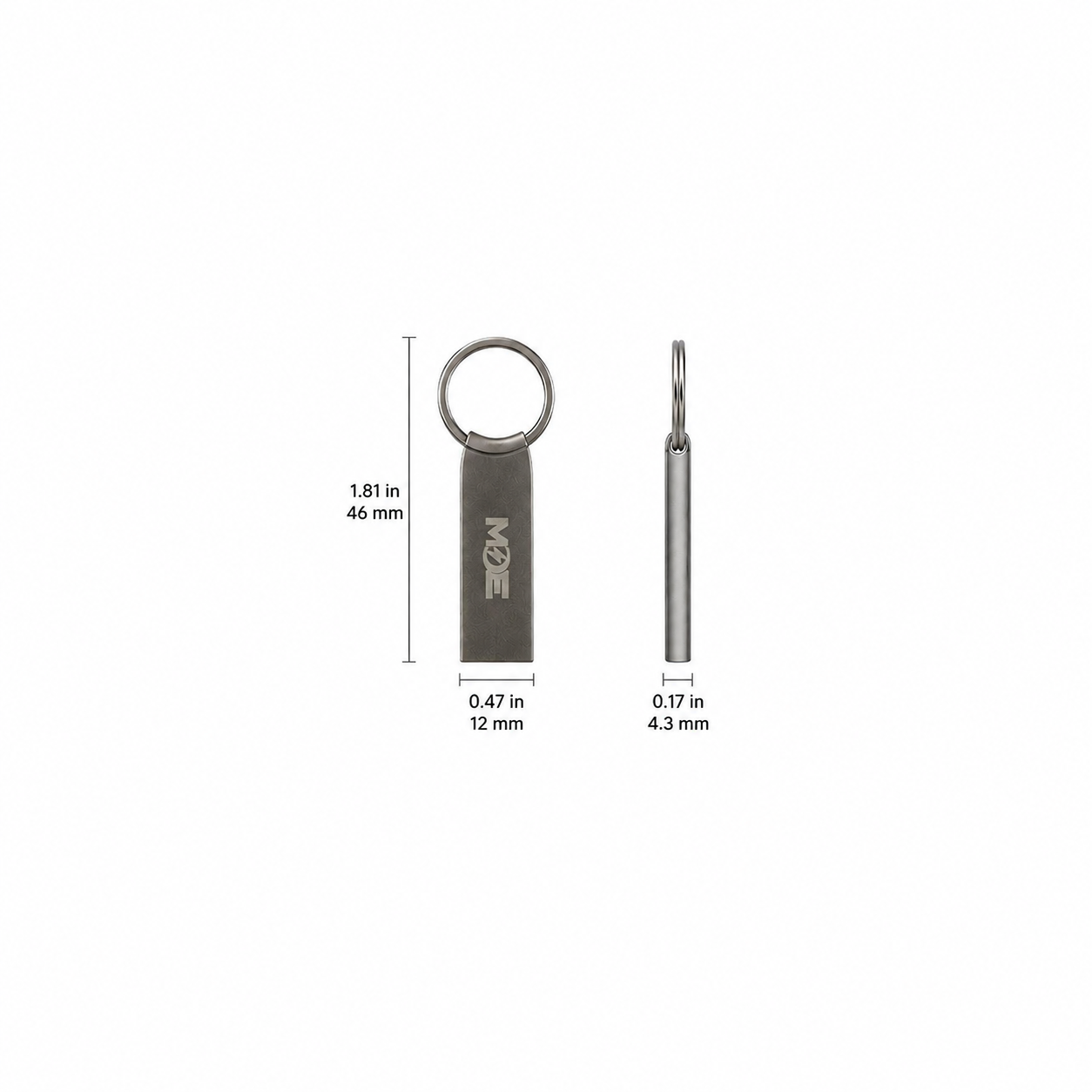 MDE 64GB Metal USB Flash Drive with Keychain Ring