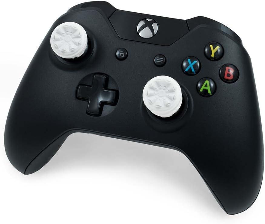 KontrolFreek FPS Freek Galaxy thumbsticks on Xbox controller for enhanced grip and precision gameplay