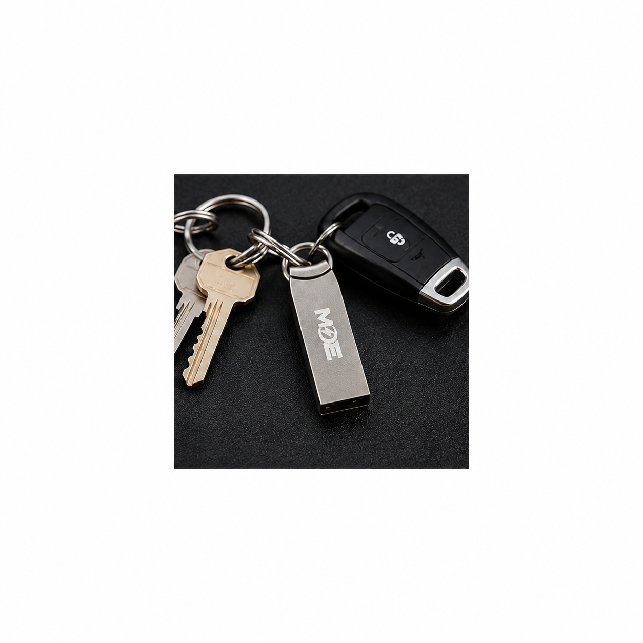MDE 64GB Metal USB Flash Drive with Keychain Ring