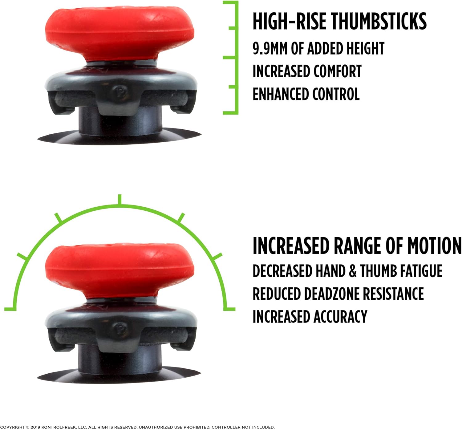 KontrolFreek FPS Freek Inferno for Xbox One and Xbox Series X Controller | Performance Thumbsticks | 2 High-Rise Concave | Red