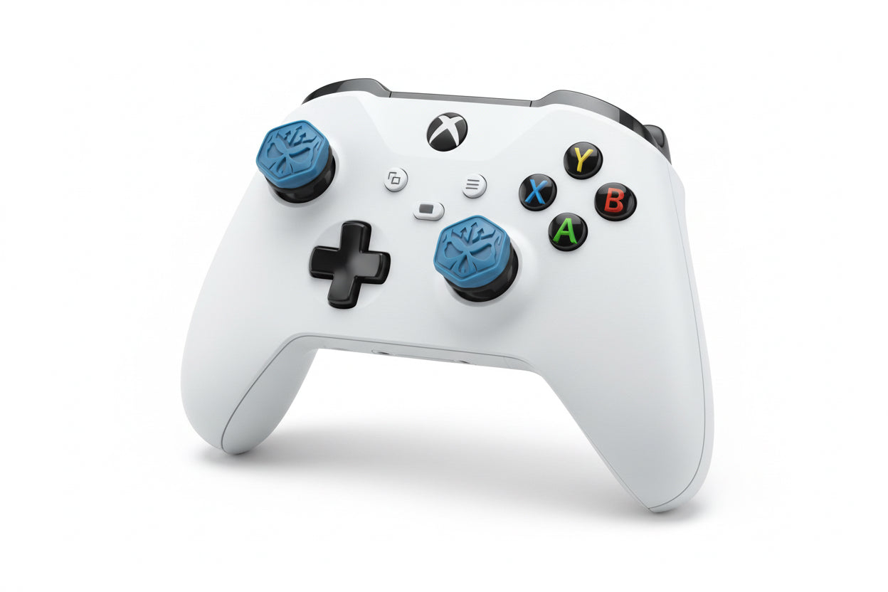 KontrolFreek thumbsticks for PS5 in blue, designed for enhanced precision and control in FPS gaming.