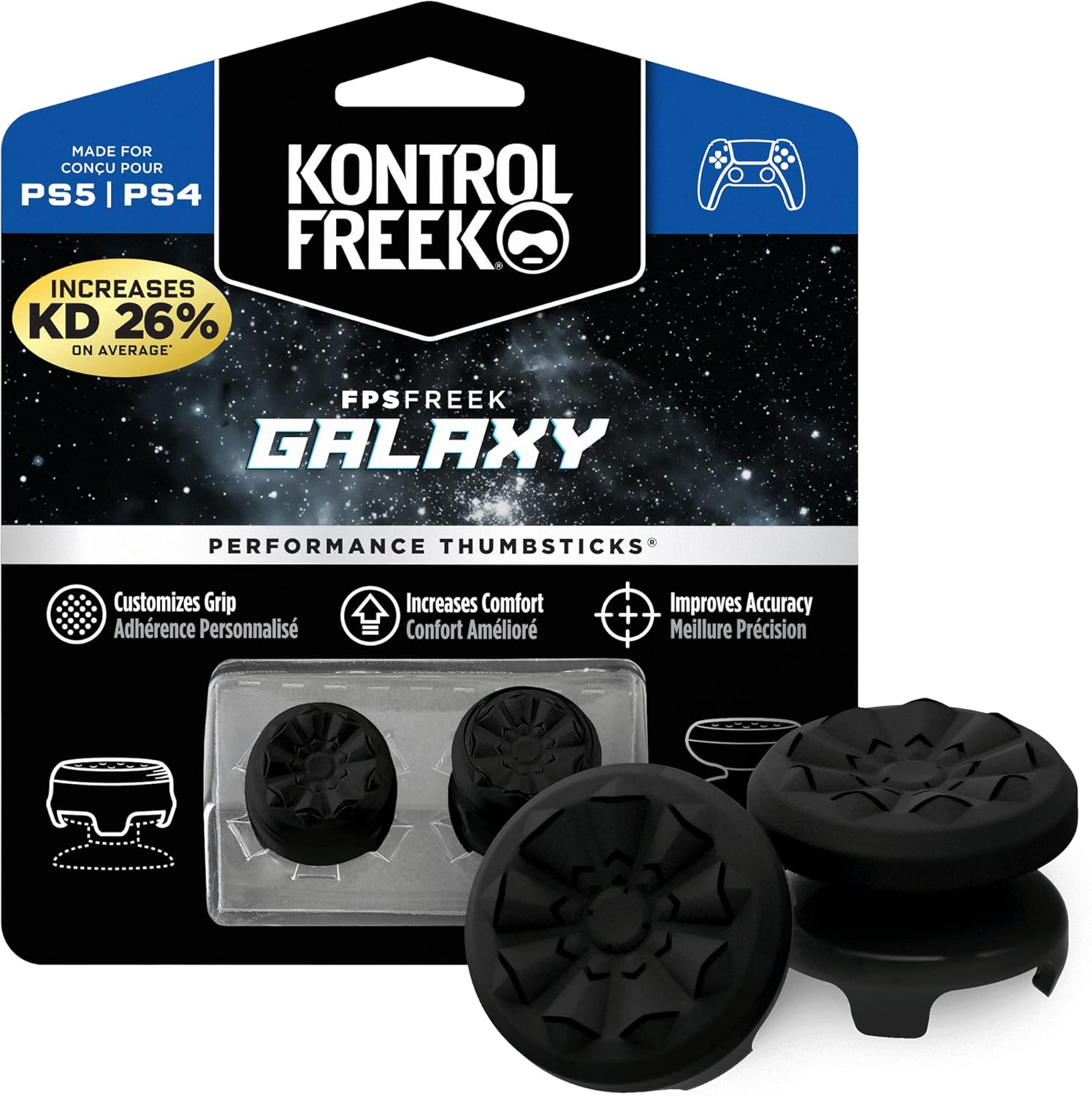 Chroma Teal PS5 Controller + KontrolFreek FPS Freek Galaxy Thumbsticks Bundle