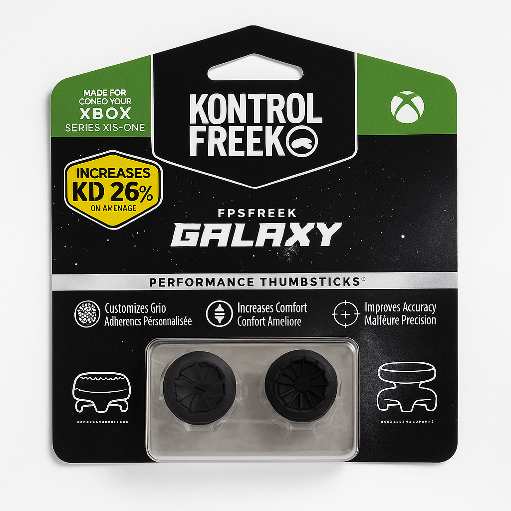 KontrolFreek FPS Freek Galaxy Black for Xbox One and Xbox Series X Controller | 2 Performance Thumbsticks | 1 High-Rise, 1 Mid-Rise | Black (Limited Edition