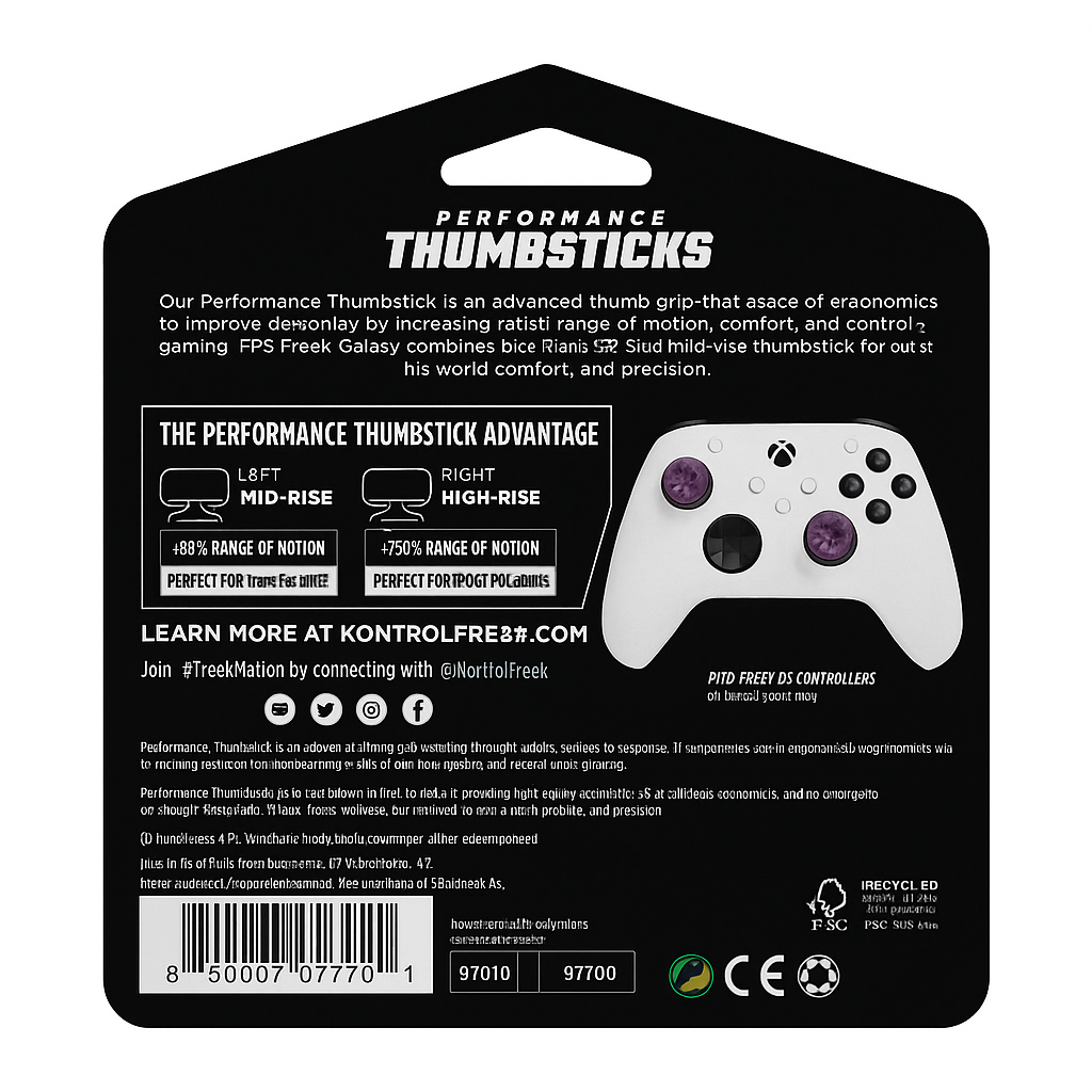 KontrolFreek FPS Freek Galaxy Black for Xbox One and Xbox Series X Controller | 2 Performance Thumbsticks | 1 High-Rise, 1 Mid-Rise | Black (Limited Edition